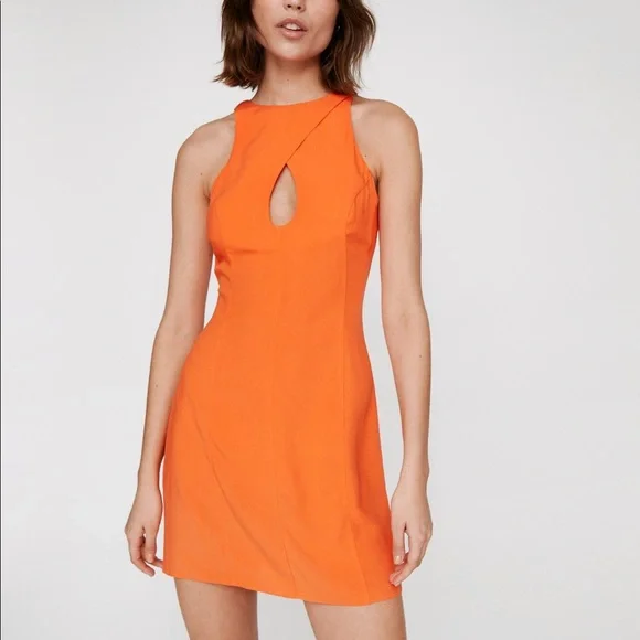 nasty gal orange dress Natural PrettyLittleThing Burnt Orange Linen Look Embroidered Detail Maxi Dress